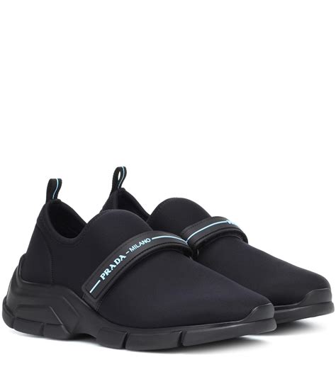 prada black neoprene sneakers